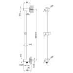Imex Round Slide Rail with Integrated Wall Outlet Elbow Chrome