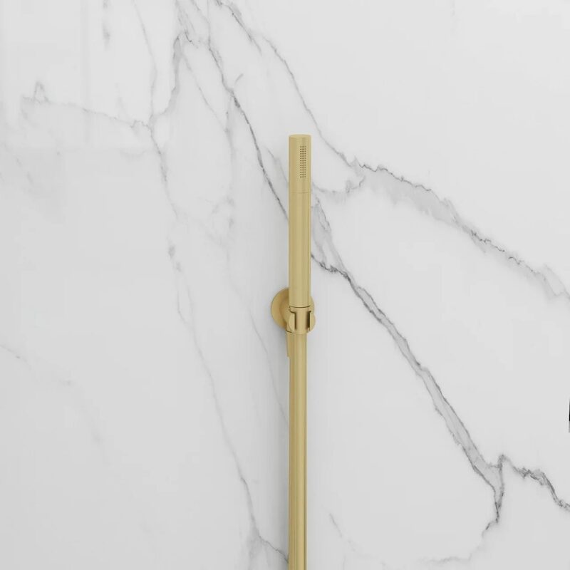 Imex Arco Pencil Shower Handset with Hose & Outlet Brushed Brass