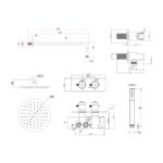 Imex Ravine Concealed Shower Set with Fixed Head & Handset Chrome
