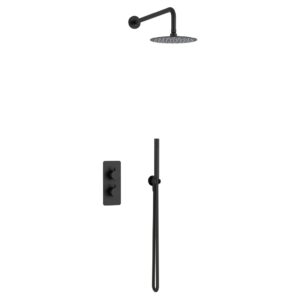 Imex Ravine Concealed Shower Set with Fixed Head & Handset Matt Black