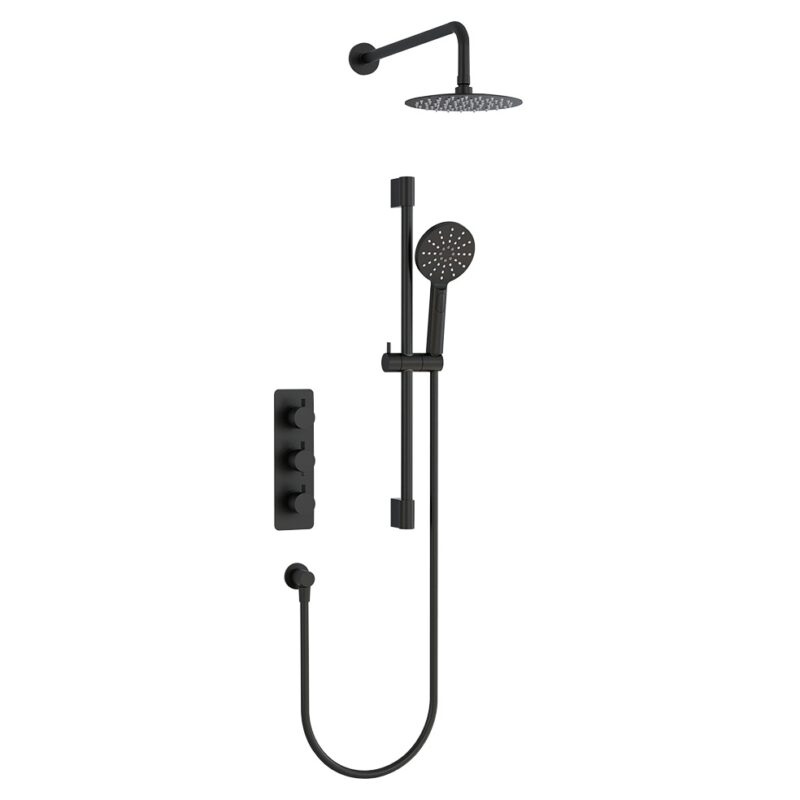 Imex Ravine 3 Control Valve with Fixed Head & Slide Rail Kit Matt Black