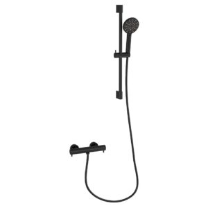 Imex Ravine Cool Touch Thermostatic Bar Shower Set Matt Black