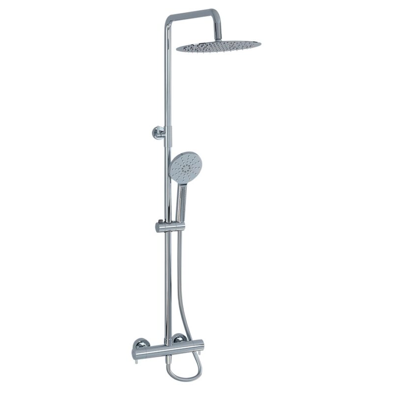 Imex Ravine Shower Set with Riser, Fixed Head & Handset Chrome