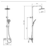 Imex Ravine Shower Set with Riser, Fixed Head & Handset Chrome