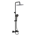 Imex Ravine Shower Set with Riser, Fixed Head & Handset Matt Black