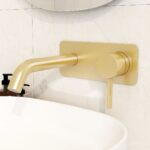 Imex Ravine Wall Basin Mixer Tap Brushed Brass