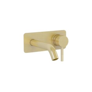 Imex Ravine Wall Basin Mixer Tap Brushed Brass