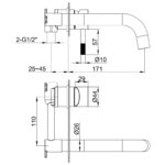 Imex Ravine Wall Basin Mixer Tap Brushed Brass