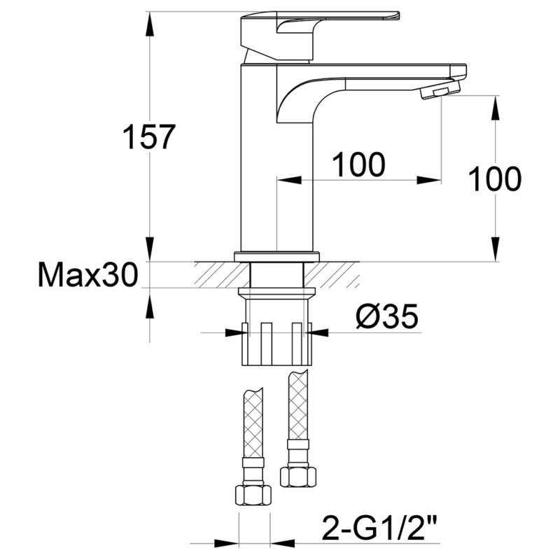 Imex Suburb Basin Mixer Matt Black