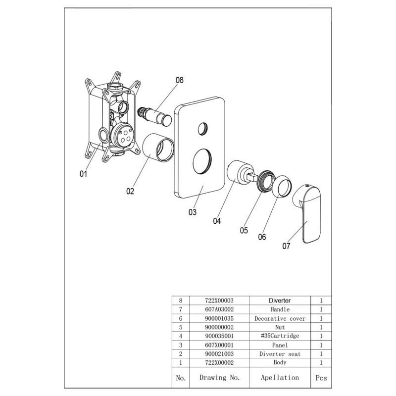 Imex Suburb Manual Single Lever Shower Mixer with Diverter