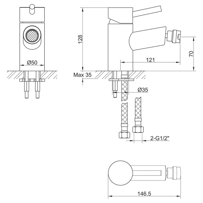 Imex Xcite Single Lever Bidet Mixer Tap