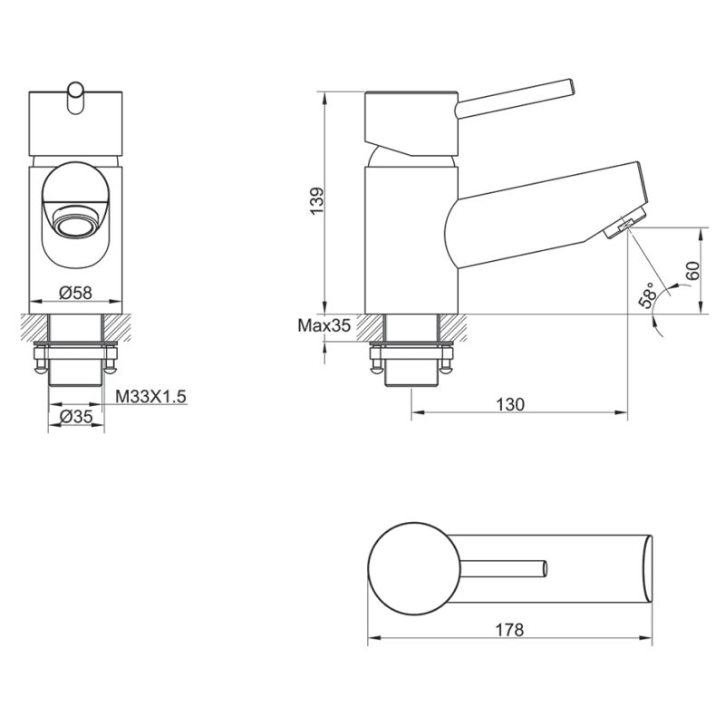 Imex Xcite Mono Bath Filler Tap