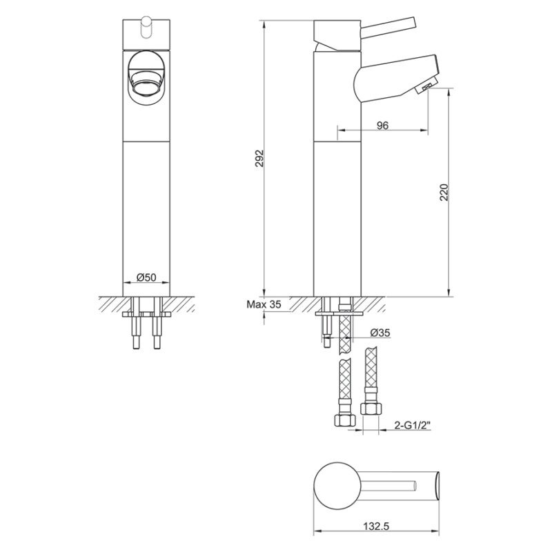 Imex Xcite Tall Single Lever Basin Mixer Tap