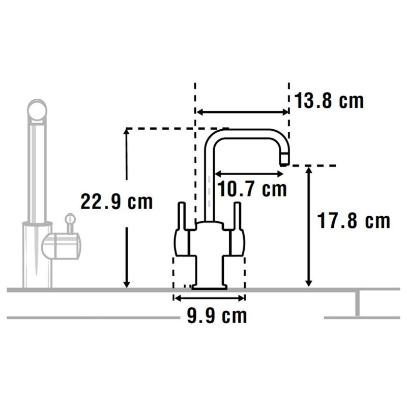 InSinkErator FHC3020 Hot/Cold Water Mixer Tap & Neo Tank Nickel