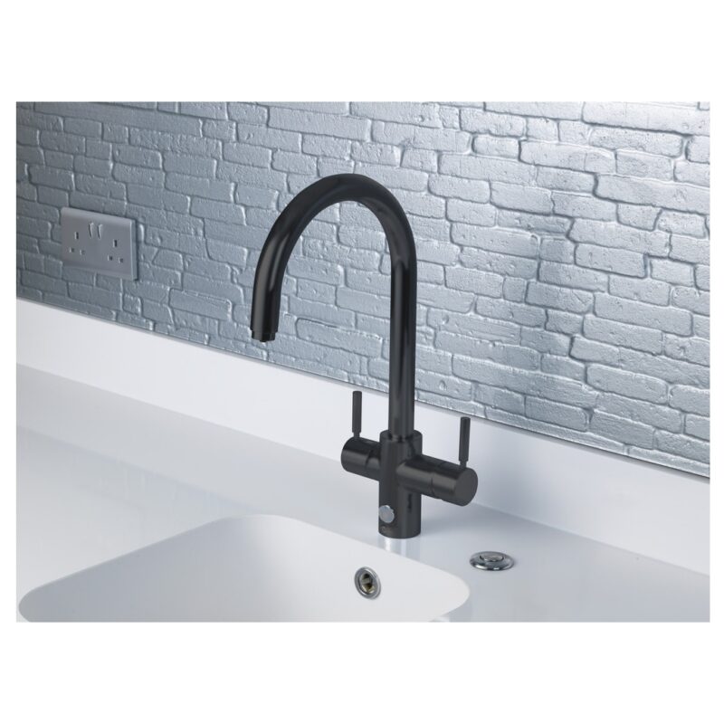 InSinkErator 4N1 J Shape Tap, Neo Tank & Filter Pack Velvet Black