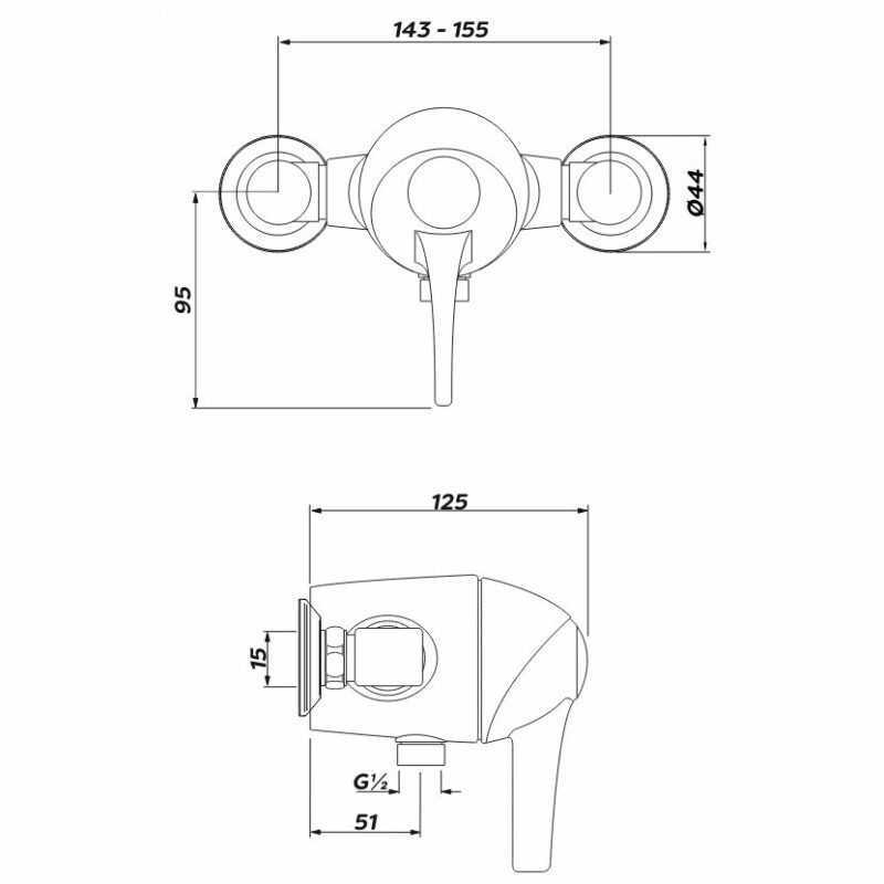Inta Acura TMV3 Exposed Thermostatic Sequential Shower