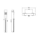 Inta Nulo Safe Touch Thermostatic Bar Shower with Flexible Slide Rail Kit