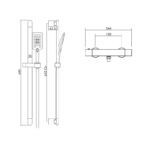 Inta Nulo Deluxe Safe Touch Thermostatic Shower with Slide Rail Kit
