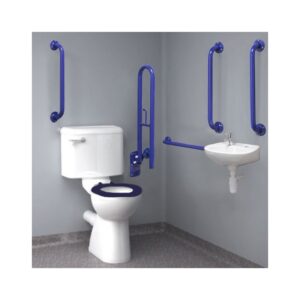 Inta Doc M Close Coupled WC Pack with Blue Rails & TMV3 Mixing Valve