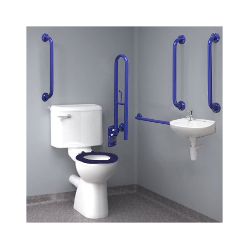 Inta Doc M Close Coupled WC Pack with Blue Rails & TMV3 Mixing Valve Inta Doc M Close Coupled WC Pack with Blue Rails & TMV3 Mixing Valve