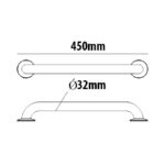 Inta 450mm Blue Powder Coated Grab Rail Concealed Fixings