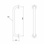 Inta 600mm Brushed Stainless Steel Grab Rail