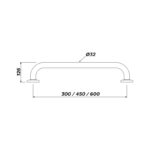 Inta 600mm White Powder Coated Grab Rail Concealed Fixings