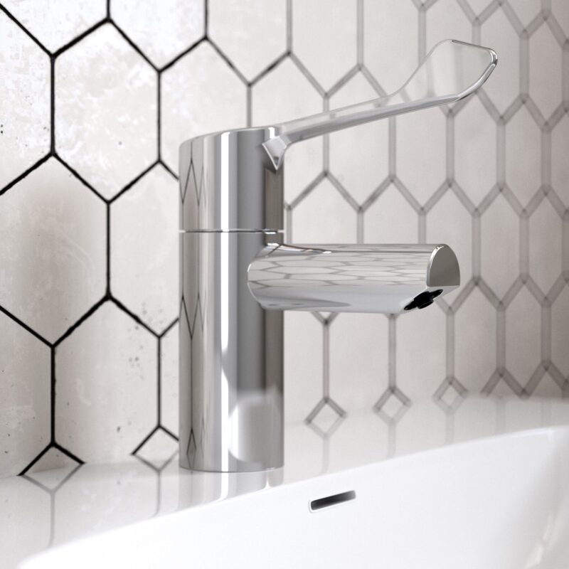 Inta Intatherm Safe Touch TMV3 Basin Mixer, Extended Lever & Copper Tails