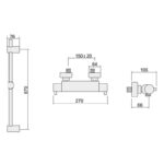 Inta Kiko Thermostatic Bar Shower with Flexible Slide Rail Kit