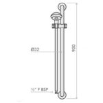 Inta 900mm Blue Grab Rail with Holder, 2m Hose & Handset