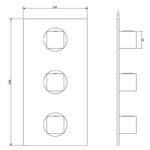 Inta Mio Thermostatic Concealed Three Handle Dual Outlet Shower