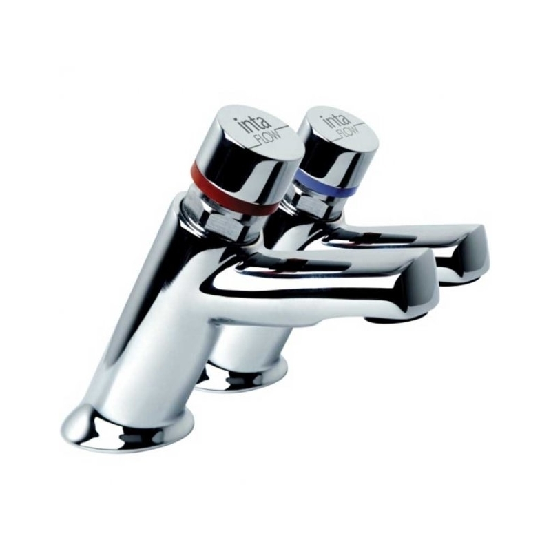 Inta Non Concussive Adjustable Time Anti Block Basin Taps (Pair) Inta Non Concussive Adjustable Time Anti Block Basin Taps (Pair)