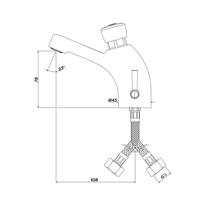 Inta Non Concussive Basin Mixer with Temperature Control Lever