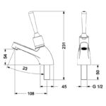 Inta Non Concussive Multi Directional Basin Mounted Tap