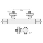 Inta Puro Safe Touch Thermostatic Bar Shower with Flexible Slide Rail Kit