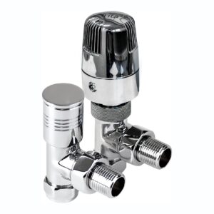 Inta I-Therm 15mm Angled Thermostatic Radiator Valve with Lockshield