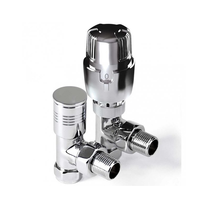 Inta ITherm+ 15mm Angled Thermostatic Radiator Valve Twin Pack