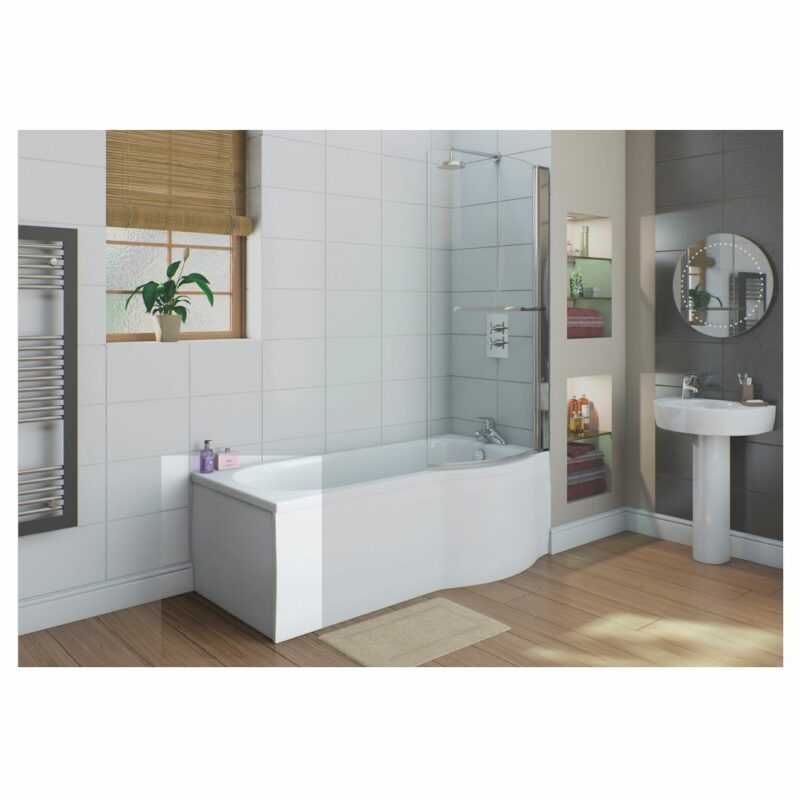 Iona White Flat 700mm Shower Bath End Panel