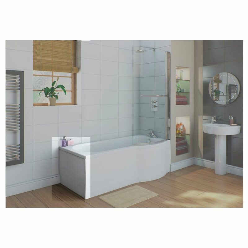 Iona White Flat 750mm Shower Bath End Panel