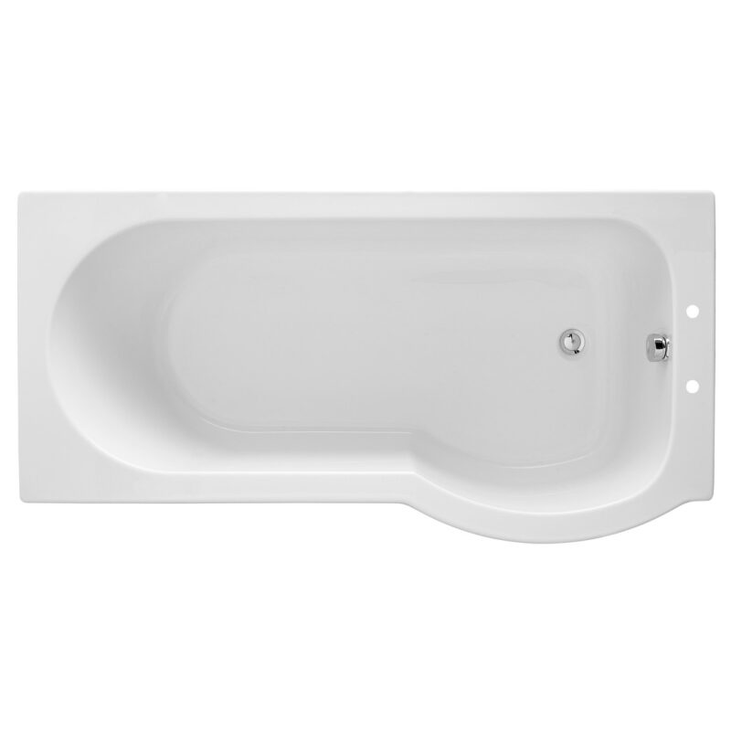 Iona P-Shape Slim Fit 1675mm 0TH Shower Bath RH