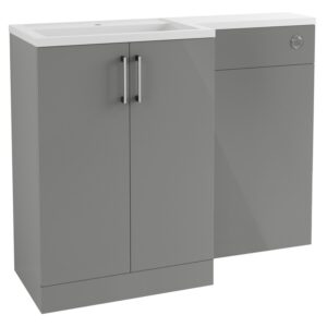 Iona Butler 1100mm Unit, Basin & WC Pack (LH) Grey