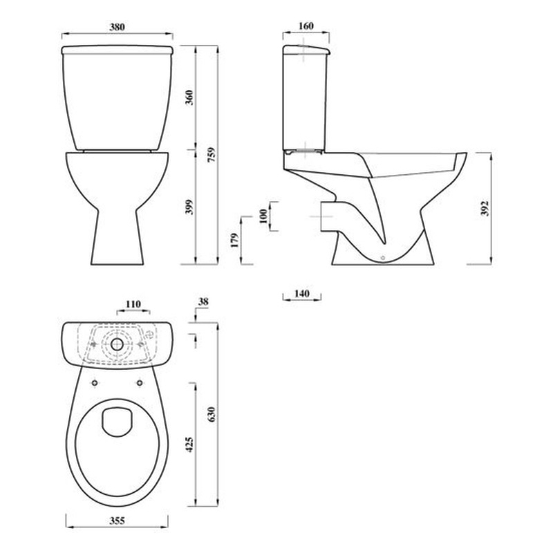 Iona 2 Go Close Coupled Toilet with Soft Close Seat