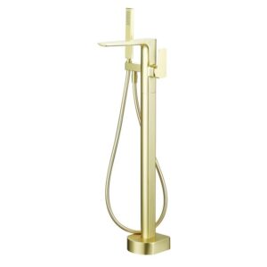 Iona Finissimo Floor Bath/Shower Mixer Brushed Brass
