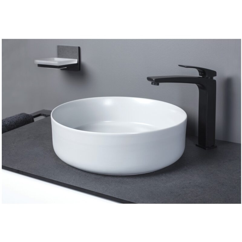 Iona Tennyson 355mm Ceramic Washbowl & Waste Matt White