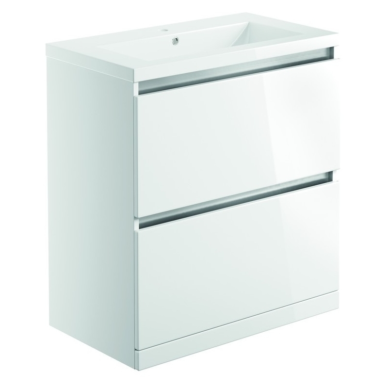 Iona Harold 800mm Floor Unit & Basin White Gloss Iona Harold 800mm Floor Unit & Basin White Gloss