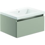 Iona Harold 600mm 1 Drawer Wall Unit & Basin Latte