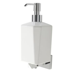 Iona Gloucester Wall Soap Dispenser Chrome & White