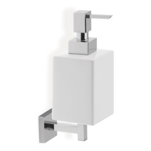 Iona Alfred Wall Soap Dispenser Chrome & White