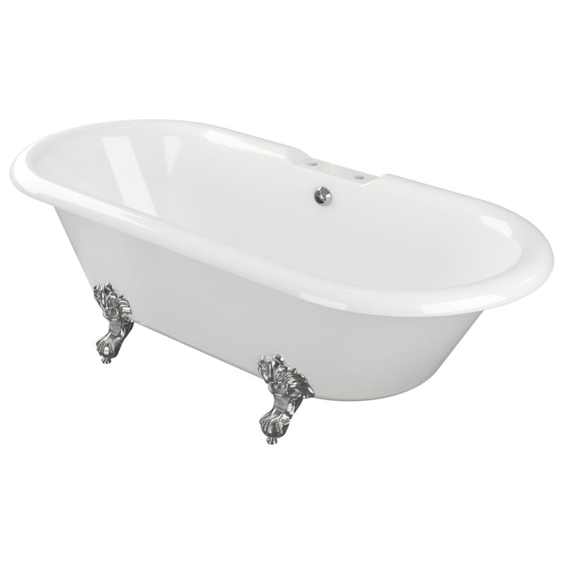 Iona Master Freestanding 2 Hole Bath White