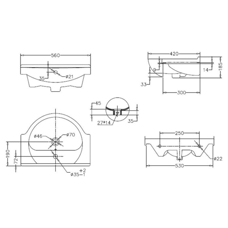 Iona Woodford 550mm Basin & WC Unit Pack White